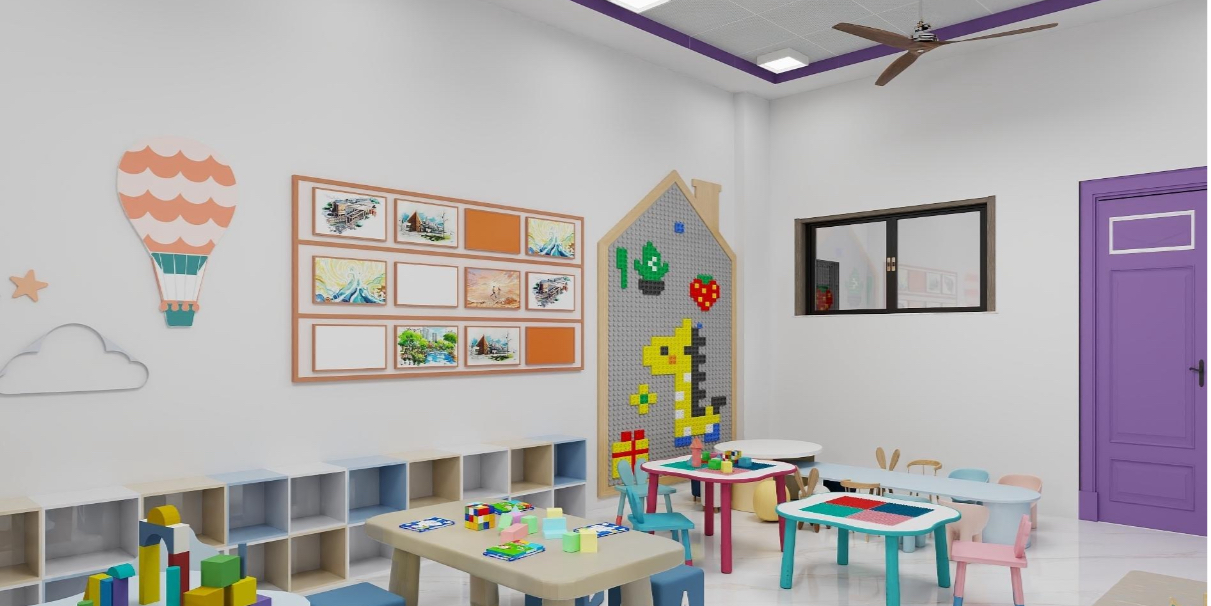 Physical activity room with equipment